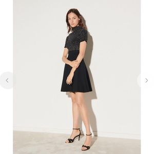 NWT Size 38 (M) Sandro Paris Smocked Velvet Dress with Rhinestones